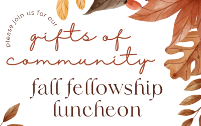 Celebrate fellowship & community, Oct 8